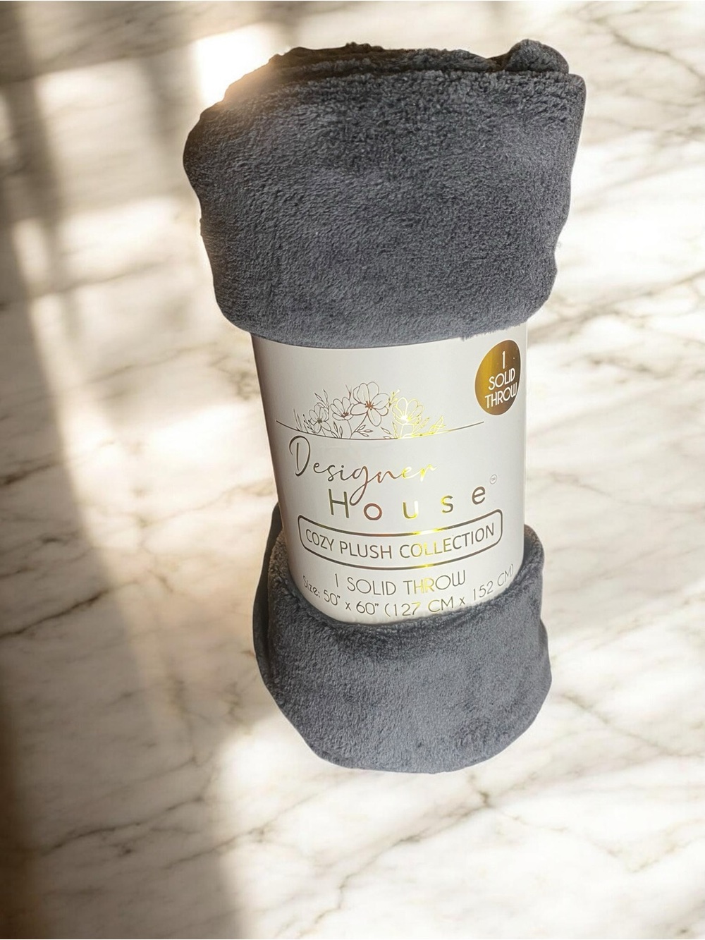 Cozy Plush Collection Solid Gray Throw
